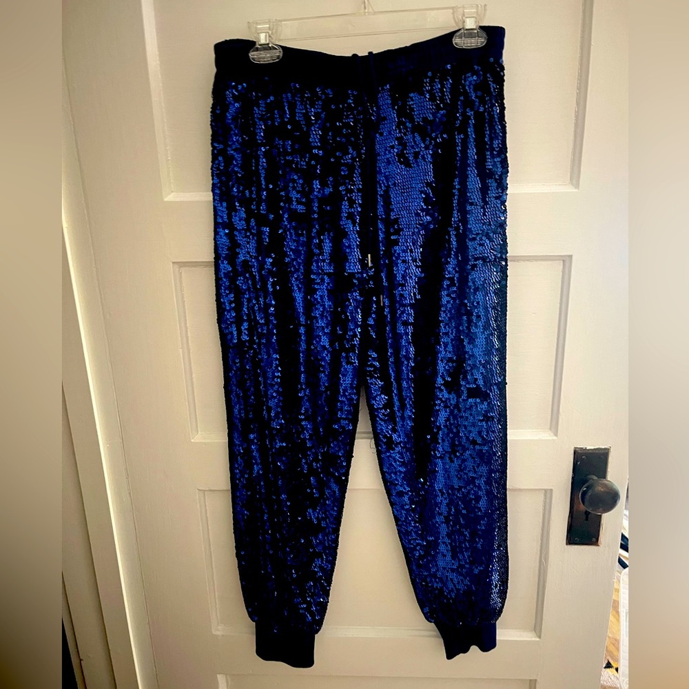 ASHISH Blue Sequined Joggers S